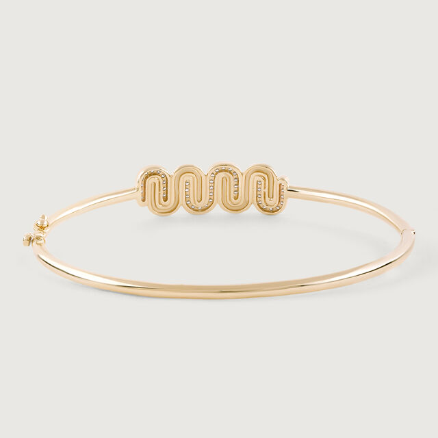 Intertwined Bonds Gold & Diamond Bangle,,hi-res image number null