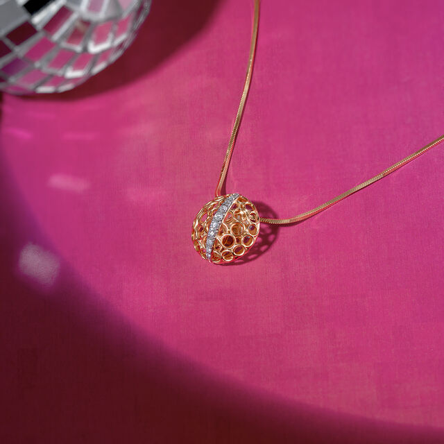 Porous Glow Gold & Diamond Pendant,,hi-res image number null
