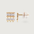 Artisan Heritage Gold & Diamond Stud Earrings,,hi-res view 4