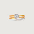 Halo Twist Gold & Diamond Finger Ring,,hi-res view 4