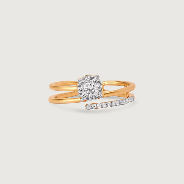 Halo Twist Gold & Diamond Finger Ring,,hi-res image number null