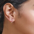 14KT Yellow Gold Classic Charming Hoop Earrings,,hi-res view 3