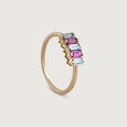 Blue Baguette Topaz & Gold Finger Ring,,hi-res view 4