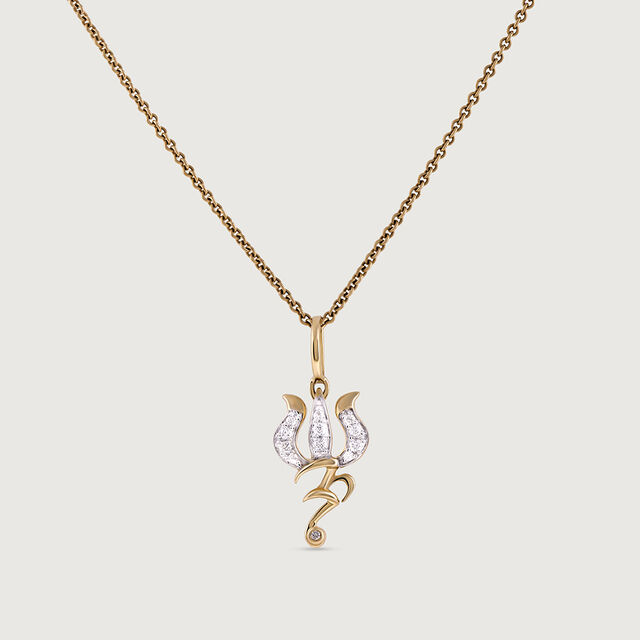 Divine Trishul Gold and Diamond Pendant,,hi-res image number null