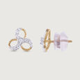 Bold Glimmer Gold & Diamond Stud Earrings,,hi-res view 4