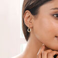 Fluid Drop Gold Hoop Earrings,,hi-res view 2