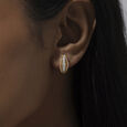 Radiant Linear Diamond Hoop Earrings,,hi-res view 2