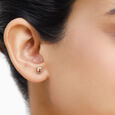 14KT Yellow Gold Radiant Rectangle Diamond Stud Earring,,hi-res view 3