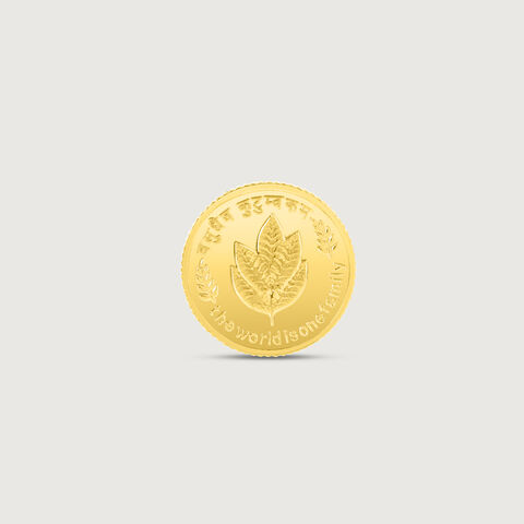 5 gm 24 Karat Mango Leaf Gold Coin (9999 Purity)