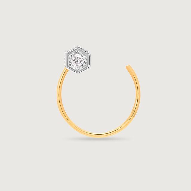 14KT Yellow Gold Diamond Nose Pin,,hi-res image number null