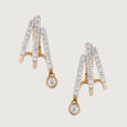 Layered Luxe Gold & Diamond Hoop Earrings,,hi-res view 3