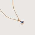 Sparkly Blue Diamond & Gold Pendant,,hi-res view 4