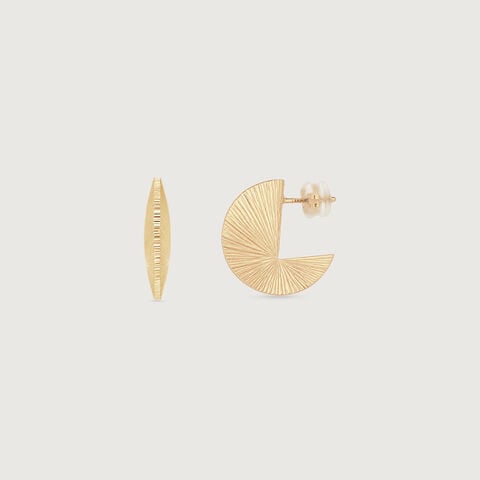 Radiant Arc Gold Hoop Earrings