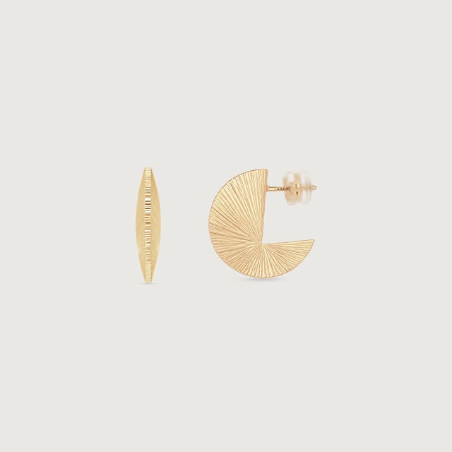 Radiant Arc Gold Hoop Earrings,,hi-res image number null