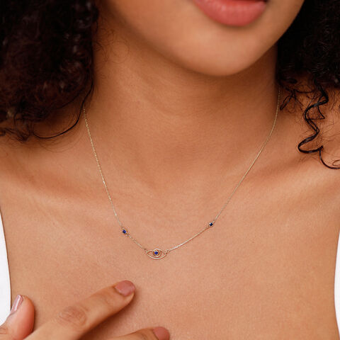 14KT Yellow Gold Minimalist Evil Eye Necklace