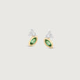 Emerald Glint Diamond Stud Earrings,,hi-res view 3