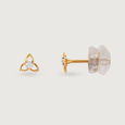 Trinity Bloom 14 Kt Gold and Diamond Stud Earrings,,hi-res view 4