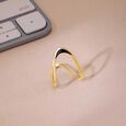 Wavy Minimalist Gold Ring,,hi-res view 1