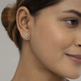 Basketry Glow Gold and Diamond Stud Earrings,,hi-res view 2