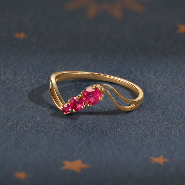 Phases of the Moon Pink Sapphire 14KT Finger Ring,,hi-res image number null