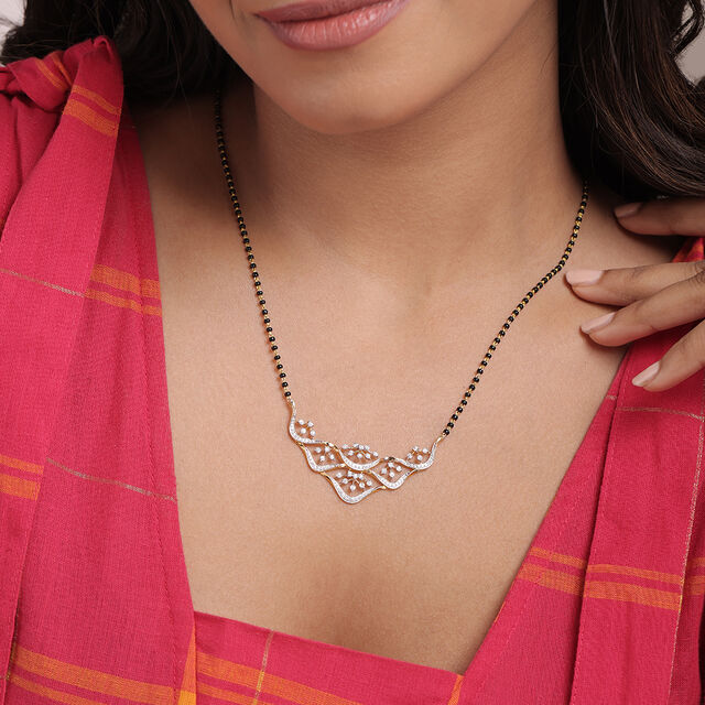 Radiant Heritage 14 Kt Gold and Diamond Mangalsutra,,hi-res image number null