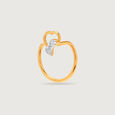 14KT Yellow Gold Diamond Nose Pin,,hi-res view 2