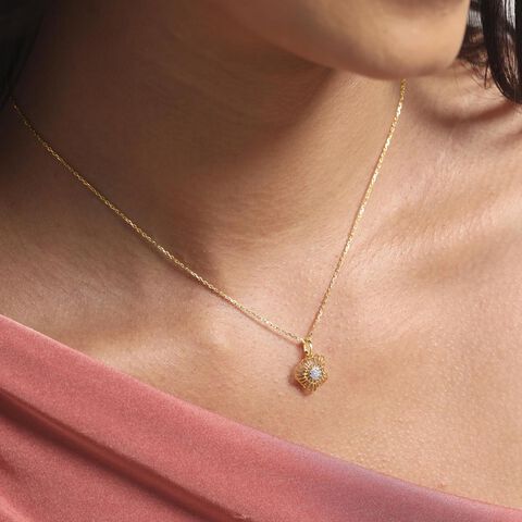 Gleaming Blossom Diamond Pendant