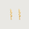 Playful Spiral Gold Hoop Earrings,,hi-res view 1