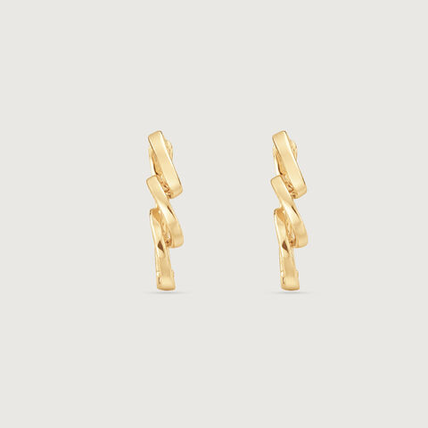 Playful Spiral Gold Hoop Earrings