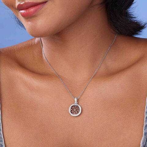 Floral Luminous Silver Pendant