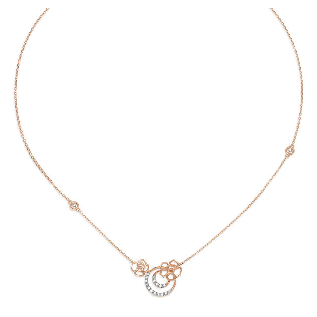 14kt Rose Gold Diamond Pendant with Chain,,hi-res image number null