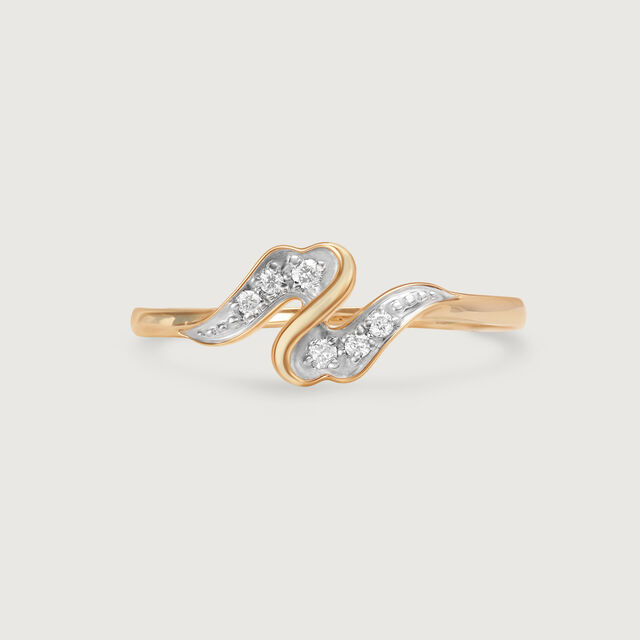 Wave Dance 14KT Gold & Diamond Finger Ring,,hi-res image number null