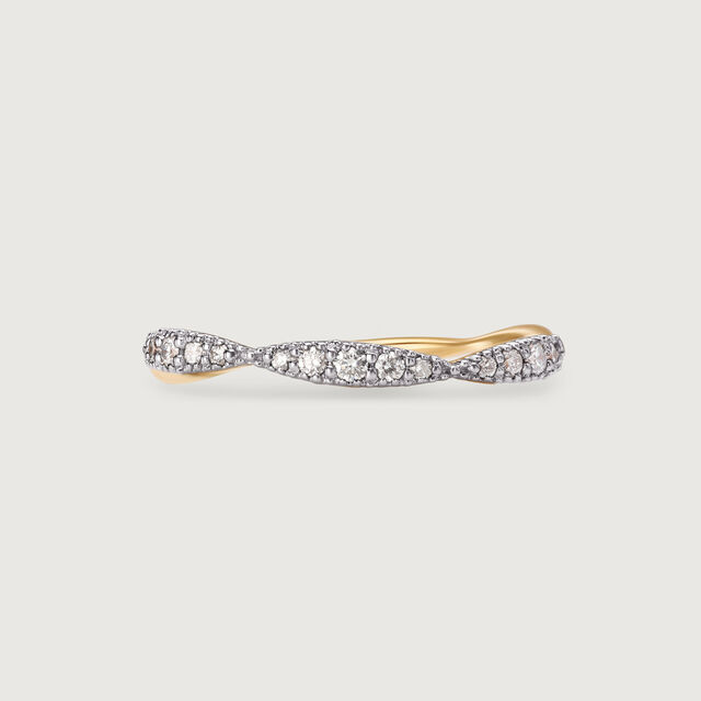 Radiant Wave 14KT Gold & Diamond Ring,,hi-res image number null
