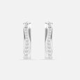 Sinuous Chic Silver Hoop Earrings,,hi-res view 3