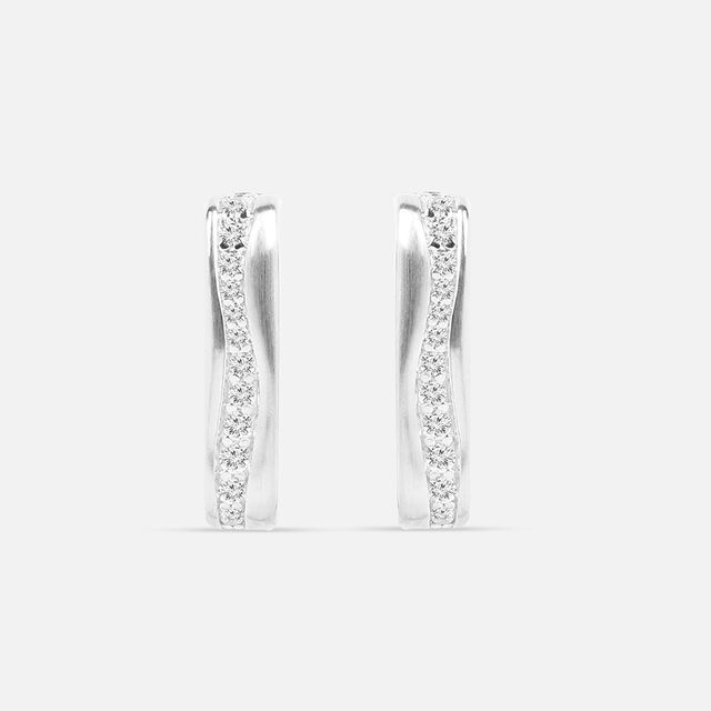 Sinuous Chic Silver Hoop Earrings,,hi-res image number null