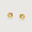 Shimmering Twist 14 Kt Gold and Diamond Stud Earrings,,hi-res view 3