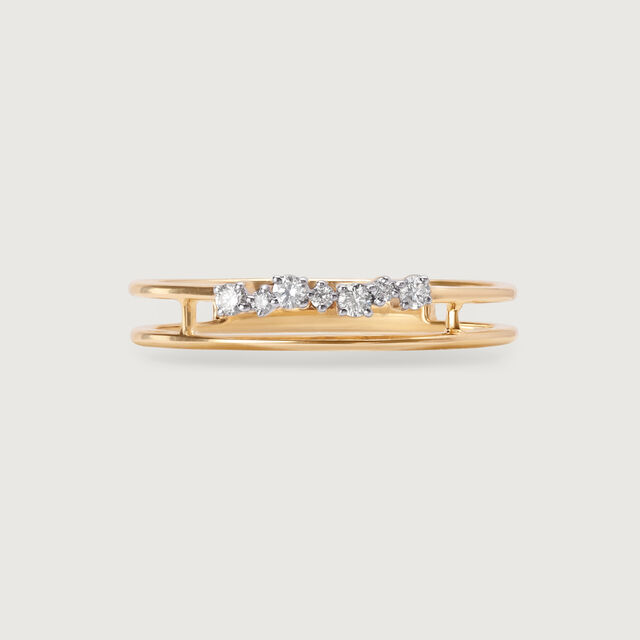 Sleek Splendor 14KT Gold & Diamond Finger Ring,,hi-res image number null