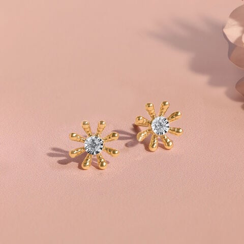 Spring Daisy Diamond Stud Earrings