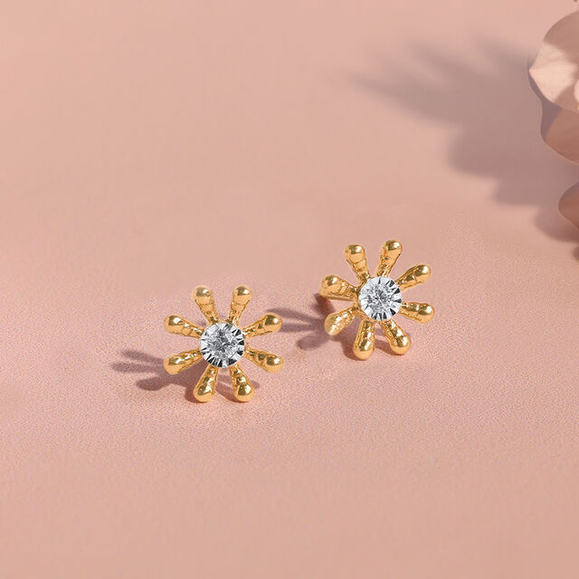 Spring Daisy Diamond Stud Earrings,,hi-res image number null