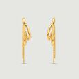 Fluid Cascading Gold Hoop Earrings,,hi-res view 3
