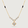 Clover Mosaic 14 Kt Gold and Diamond Mangalsutra,,hi-res view 3