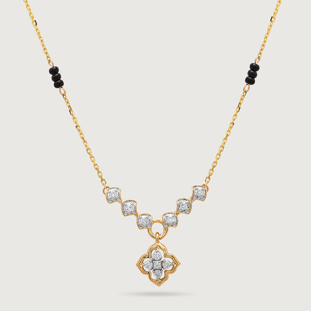 Clover Mosaic 14 Kt Gold and Diamond Mangalsutra,,hi-res image number null