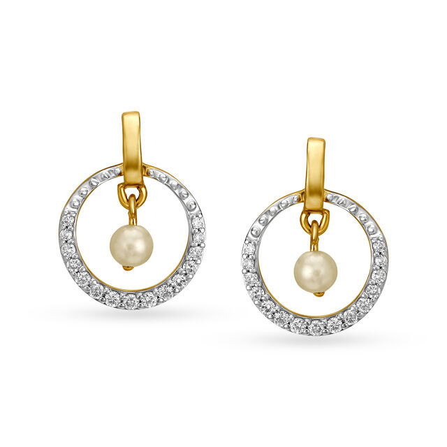14kt Yellow Gold Diamond Drop Earrings,,hi-res image number null