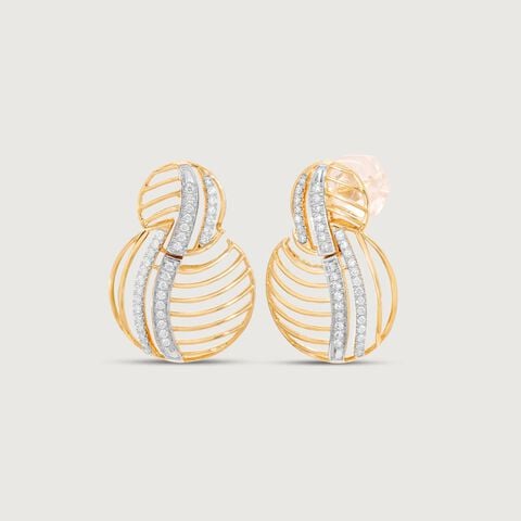 Sculpted Flow Diamond Drop Earrings