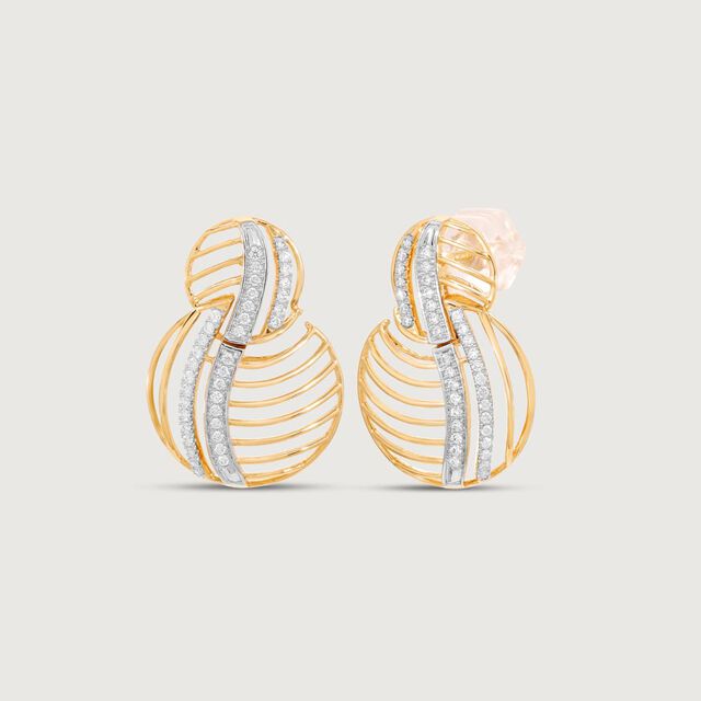 Sculpted Flow Diamond Drop Earrings,,hi-res image number null