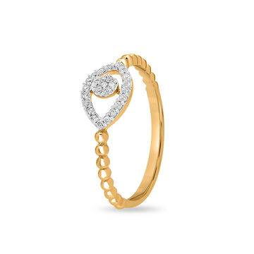 14 KT Yellow Gold Round Diamond Ring