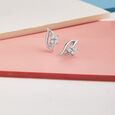 Botanical Chic Silver Stud Earrings,,hi-res view 1