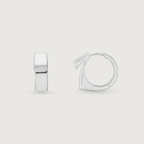 Bold Geometric Silver Hoop Earrings