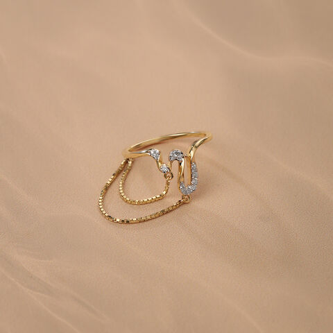 Serene Sparkle 14 Kt Gold & Diamond Finger Ring