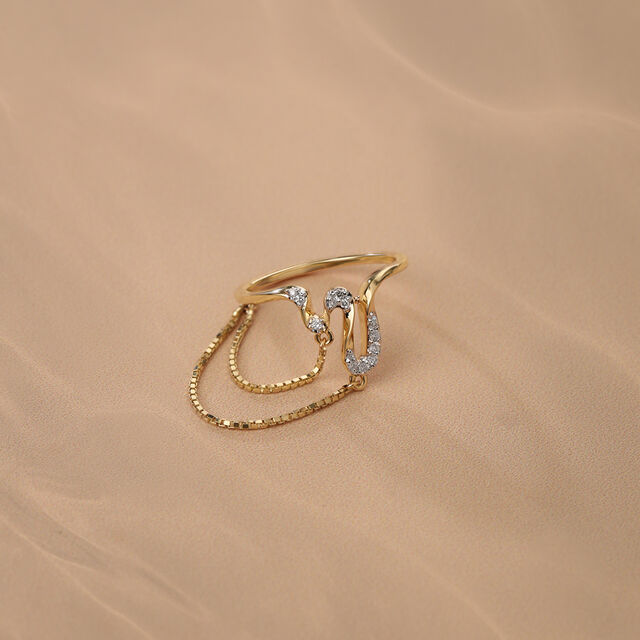 Serene Sparkle 14 Kt Gold & Diamond Finger Ring,,hi-res image number null